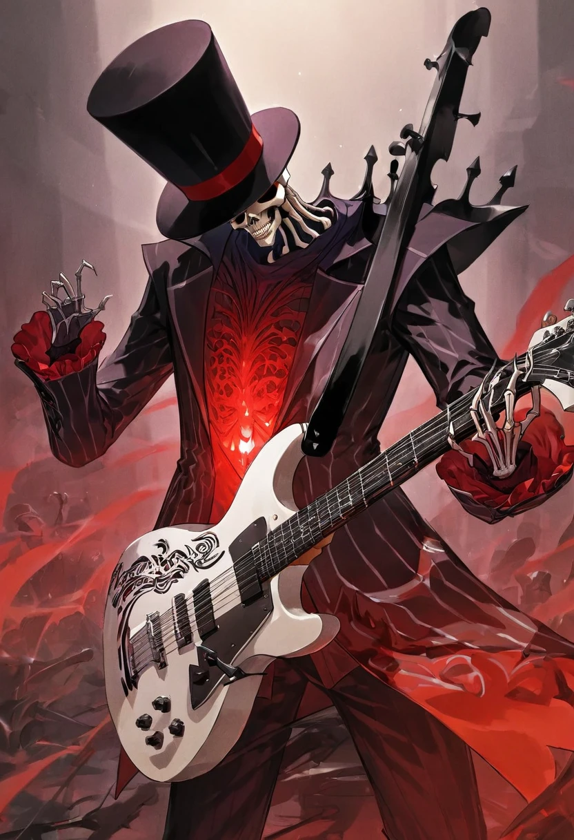 Appearance: Brook would retain his skeletal appearance, with his characteristic musician's clothing, including his top hat and guitar. His hollow eyes would glow red when he uses his powers, 8k high definition