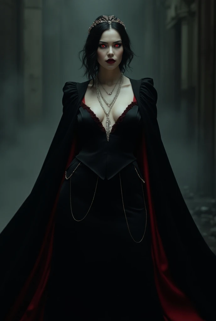 (best quality,highres),short black hair,dark eyes,red suit,red cape,magic red hands,pale skin