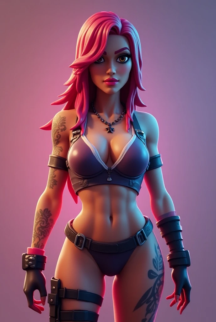 Fortnite female character with sexy face and curvy body native american warrior