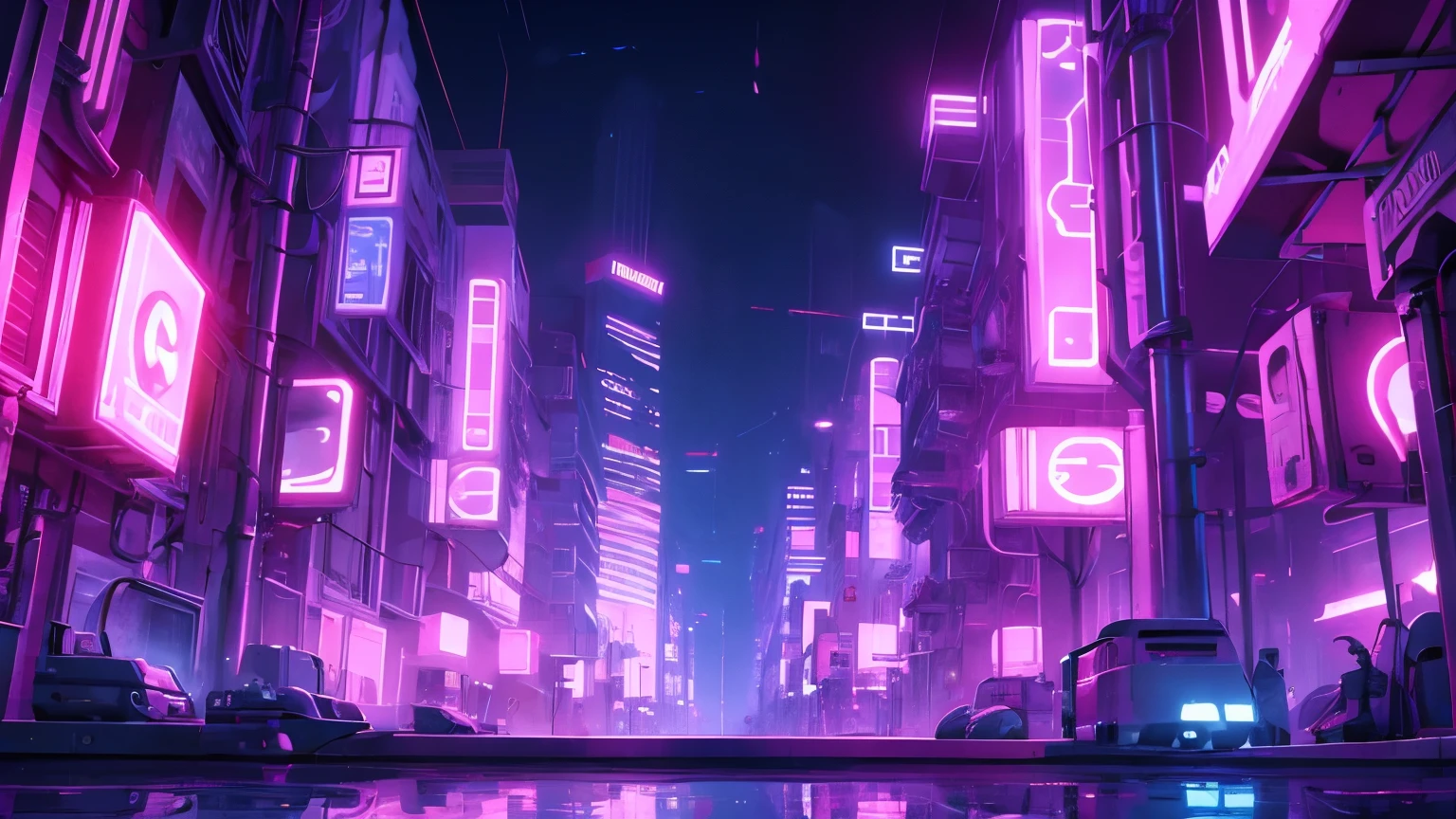 background for a visual novel , a cybernetic metropolis-style city.