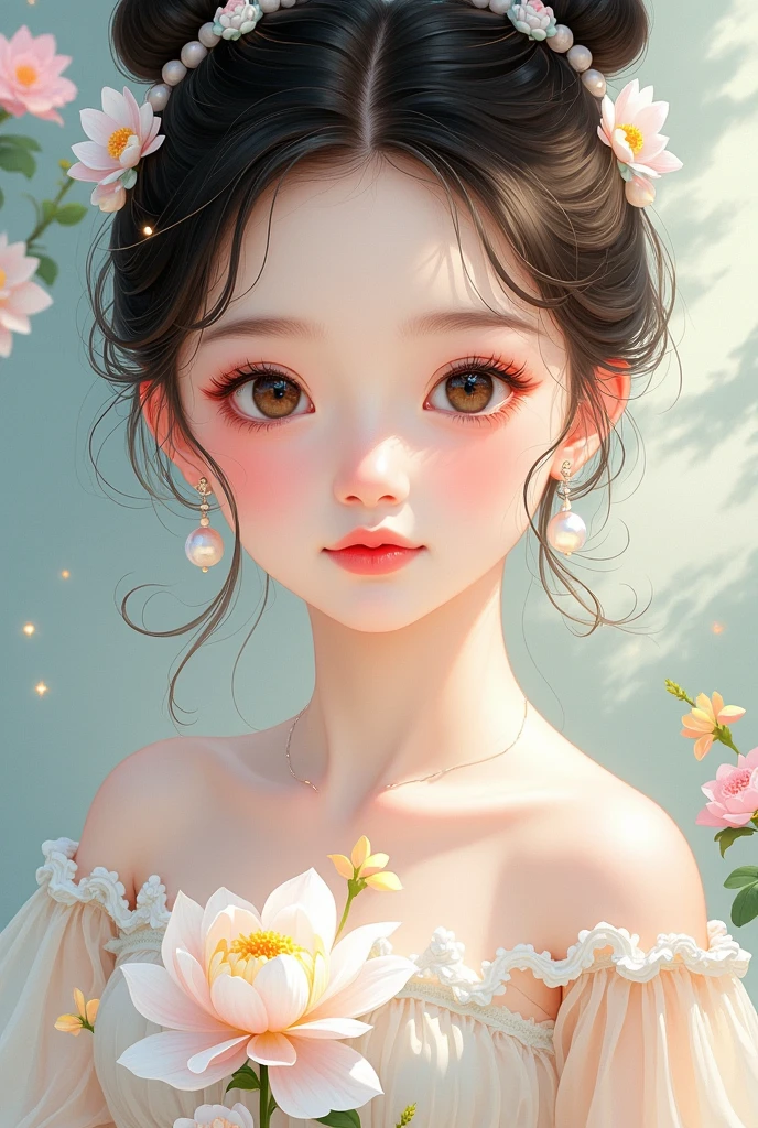 girl,portrait,  inspired by Cheng Yanjun ,  beautiful character painting , 