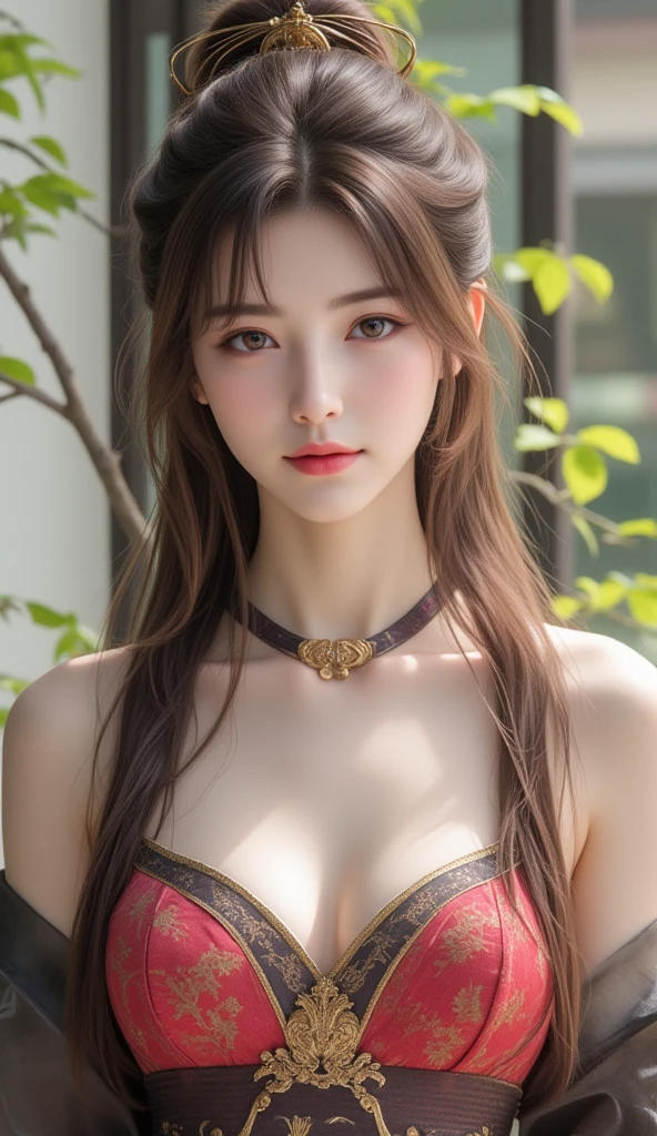 This 26-year-old Korean woman carries herself with poise, her long hair cascading down her shoulders, imparting a sense of timeless allure. Her attire, a blend of traditional Korean aesthetics and contemporary flair, tells a story of understated seduction. Each time she smiles, it's as if a soft breeze has brushed by, leaving a trace of her radiance and hint of untold allure.