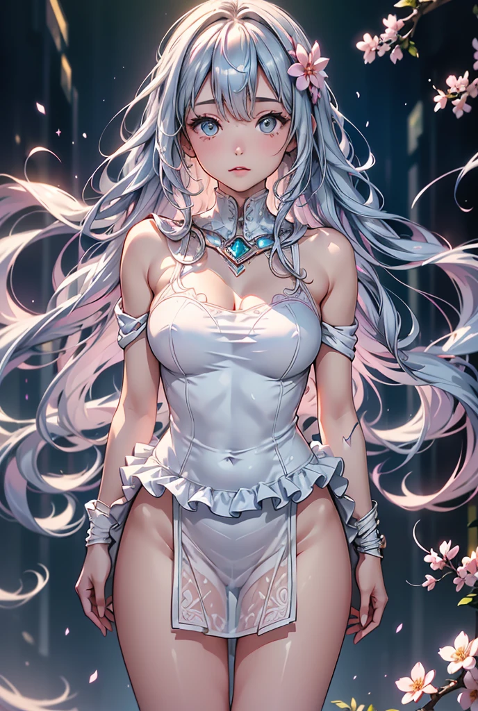 best quality:1.5), (ultra-detailed:1.5), (()), ((best quality)), (high resolution), (illustration), (an extremely delicate and beautiful), (ultra detailed beautiful face and eyes), 1girl, leaning forward sharp focus, ray tracing, 1girl, silky hair, multicolored hair, Whitehair(innercolorCherryblossom )background(sakura tree, day light), eye color(White pink, high definition,)inner eye (sakura),volumetric lightning, super_long_hair、have a weapon(katana)、naked looking_all(score_9:1.2), (score_8_up:1.2), (score_7_up:1.2),solo,Perfect anatomy,(one cute girl:1.3),(Line art:1.3),(Soft atmosphere:1.3),perfect anatomy,(A soft anime-style image capturing a delicate and ephemeral atmosphere),Enhance the anime screencap by adding a watercolor background, further elevating the dreamy and ethereal aesthetic. This scene, now rendered in 16k wallpaper resolution, merges the delicate beauty of the girl with pale skin and natural hair with a soft, lush watercolor landscape.The natural big breast  ,super intricately designed transparent super dress armor and her captivating eyes are set against a backdrop that mimics the fluid, blending colors of a watercolor painting, adding a layer of artistic depth and emotion. The perspective from above at a dutch angle, combined with the watercolor effect, creates a composition that feels like a floating, dream-like world, glowing aura around her are now part of a canvas that blends reality with imagination, inviting the viewer to step into a tranquil world of soft hues and poetic beauty, all encapsulated within a serene, BREAK,(best quality:1.3),(best masterpiece:1.3),(very aesthetic:1.2),(absurdres:1.2),newest,(intricate details:1.2),ai-generated,absurdres extremely detailed CG,depth of field,dynamic angle,dynamic pose、groin、
muscular female, fit, abs, leg muscles, arm muscle、