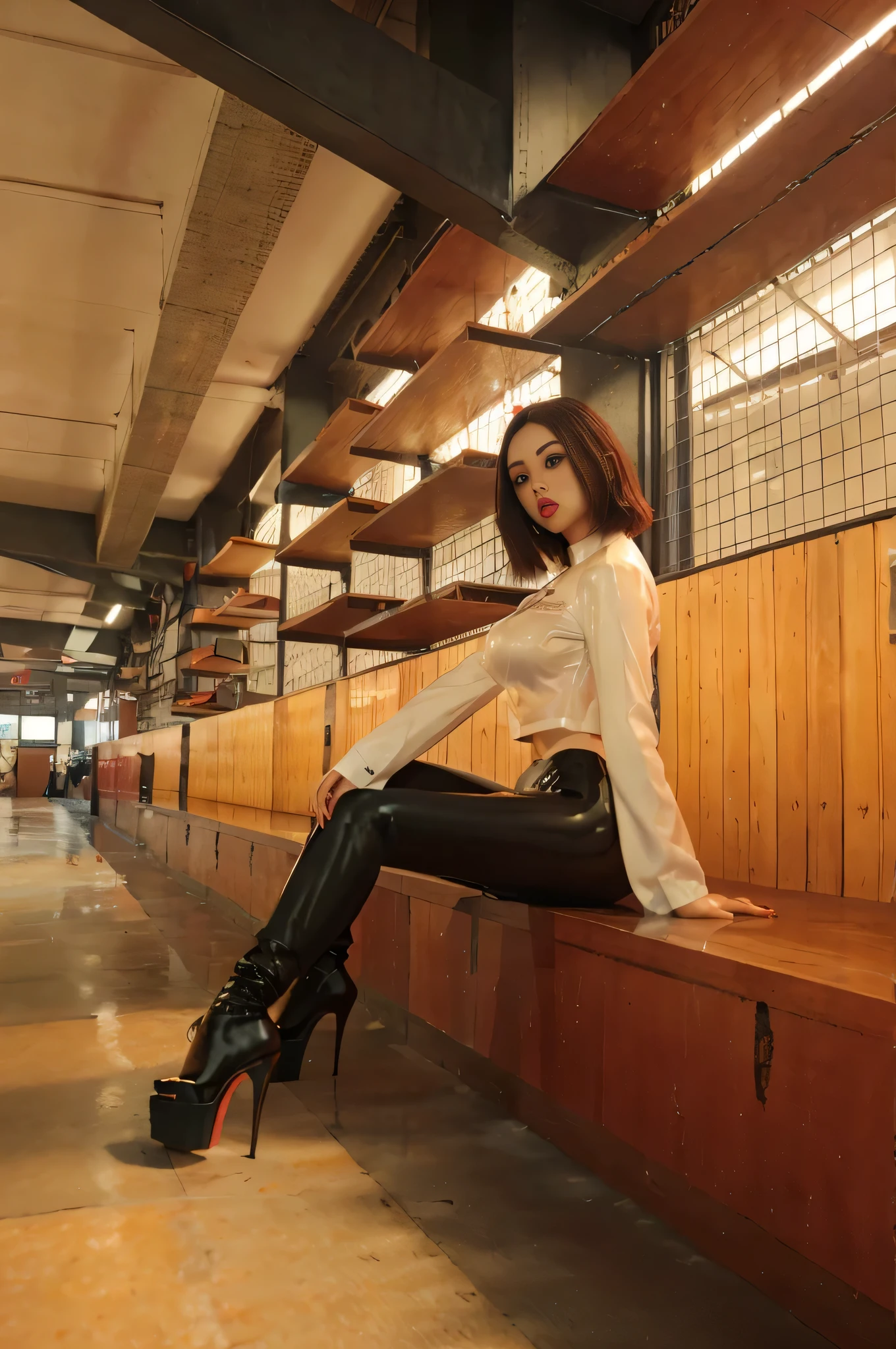 ((Best quality, ultra quality, ultra detailed, 8K, Masterpiece:1.3, 1 girl)), wet clothes, high quality, best quality, Ultra quality, ultra detailed, masterpiece, 4K quality, Latex skin, lovedoll, sexdoll, shinny latex sexdoll skin, sexdoll eyes, transparent latex clothes, nsfw, sexdoll lips, sexdoll vagina, high heels