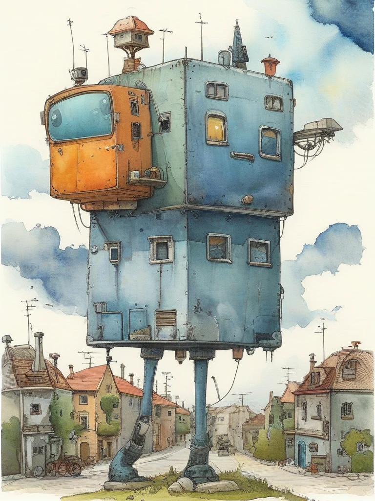 masterpiece, best quality ,popsurrealism art,masterpiece,Illustration,watercolor,ink,Matthias Adolphson style,street:1.5