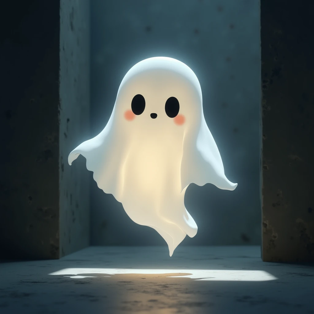 a cute ghost, halloween icon, minimalist, detailed portrait, ethereal, floating, glowing, white, translucent, soft lighting, high contrast, dramatic shadows, 8k, hyper detailed, photorealistic, digital painting, concept art