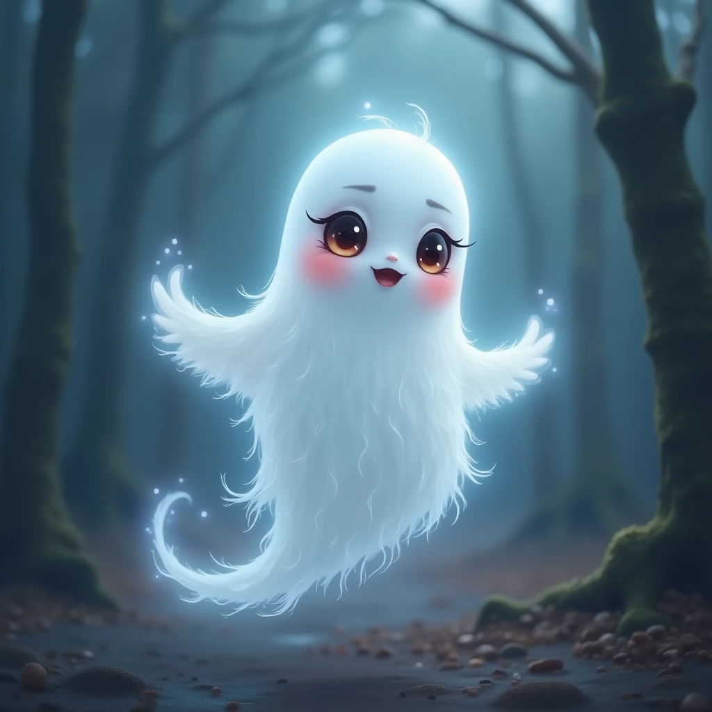 a cute ghost, with makeup