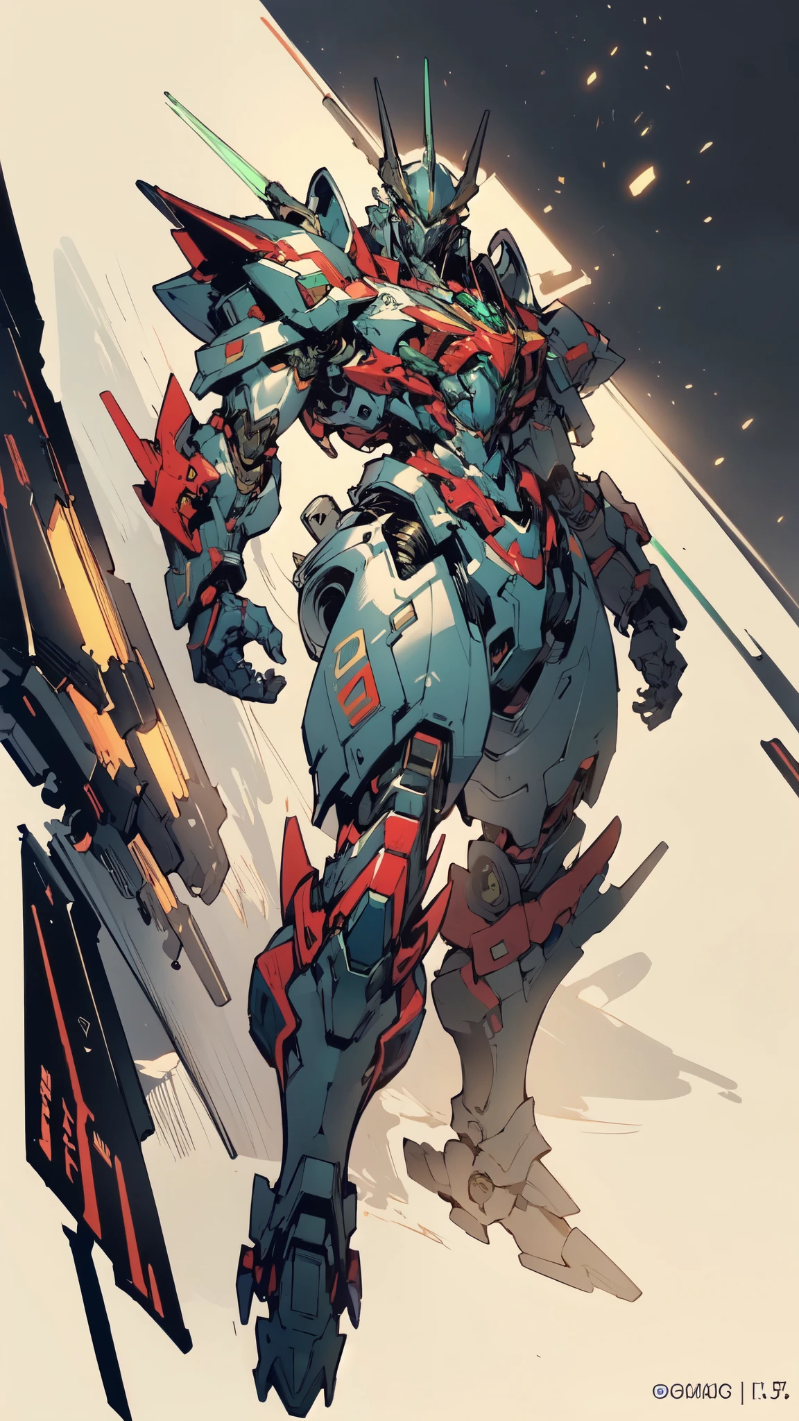 (masterpiece:1.5, best quality:1.5, extremely delicate:1.5, dynamic angle:1.5), ((male:1.5)), Biomimetic humanoid Mecha, green eyes, fully enclosed shoulder guards, matching arm and leg guards, gemstone, full body, full armor, the design balances heavy with agility, organic biotech armor, (the color scheme is primarily Golden and Black with Red and Green accents, concept Inspired by Godzilla, glowing eyes, the armor glows), standing, floating high above the futuristic sci-fi city, a finely crafted Super robot in anime style, exquisite and mature art style, metallic, dramatic, high definition, highres, ultra-detailed, ultra-fine painting, professional, anatomically correct, symmetrical face, extremely detailed eyes and face, high quality eyes, creativity, RAW photo, UHD, 32k, Natural light, cinematic lighting, (masterpiece-anatomy-perfect:1.2)