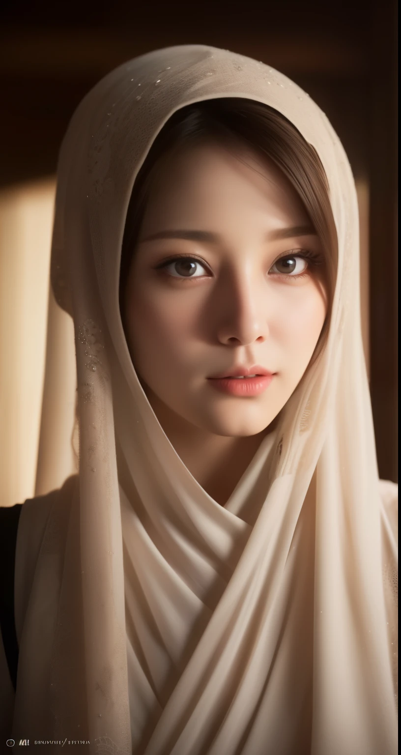 a beautiful detailed girl with hijab, seductive expression, warm skin tone, trendy outfit, hijab, (best quality,4k,8k,highres,masterpiece:1.2),ultra-detailed,(realistic,photorealistic,photo-realistic:1.37),portrait,fashion,beautiful detailed eyes,beautiful detailed lips,extremely detailed eyes and face,longeyelashes,intricate details,soft lighting,warm color tones,cinematic lighting,elegant pose, in caffe