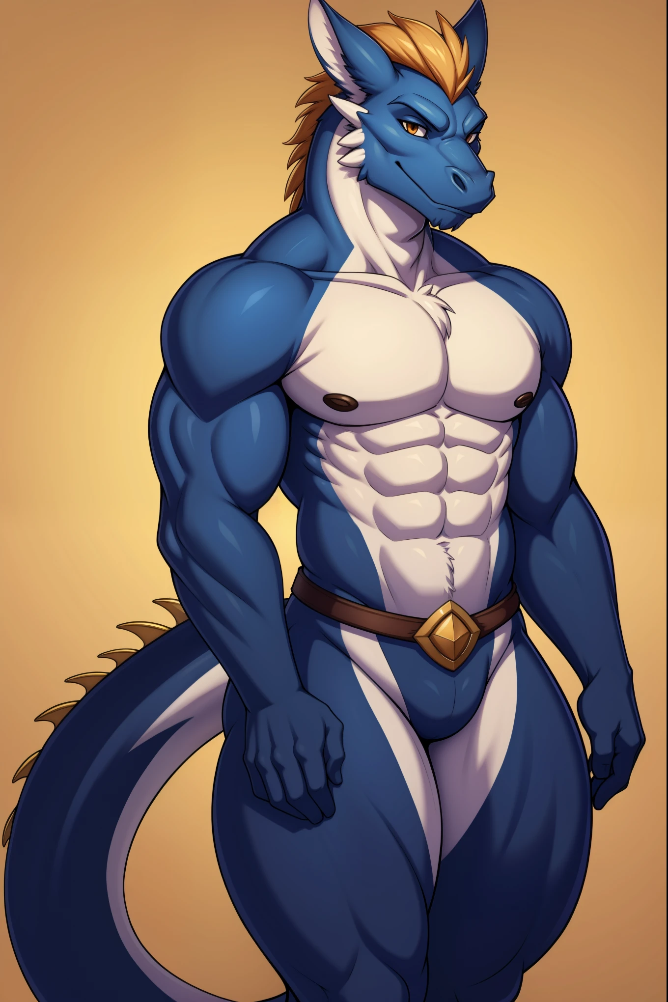 by zixiong, (1boy), solo, male, kemono, (blue wolf), white coutershading, (naked), handsome, muscular, adult, hunk, hot body, (detailed black eyes), detailed face, white eyebrows, (1 detailed big hard white penis erection), balls, thick body, nipples, full body, pectoral, 6-pack abs, masterpiece, high res, best quality, 8k, nsfw, lineart, detailed shade, dark background