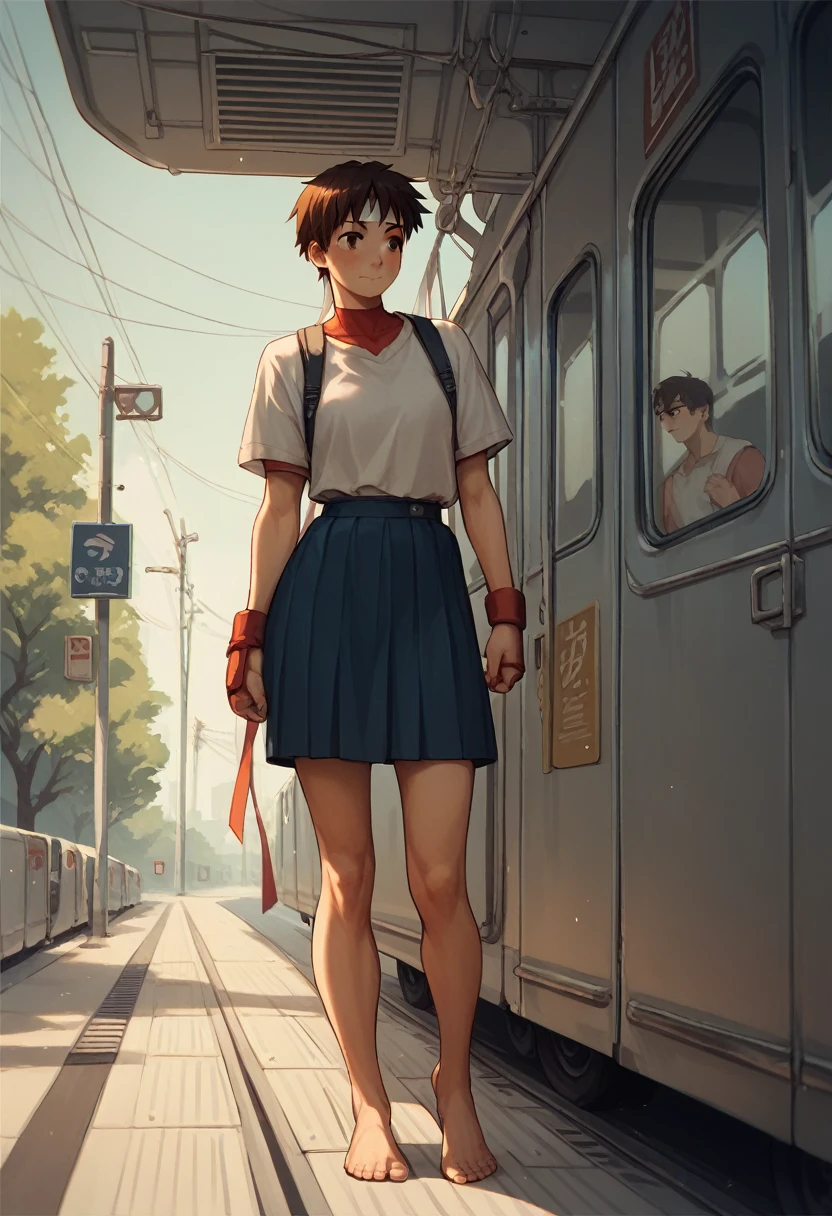 Sakura kasugano, after train,barefoot