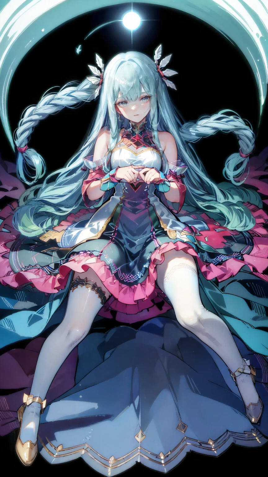 masterpiece,  best quality ,  very detailed, (Illustration, Official Art: 1.1),  1 girl, (((light blue Long Hair)))), (((light blue Long Hair))),  light blue hair ,, Long Hair (()) , Cute face, Big Eyes, masterpiece,  best quality , ((( cute and colorful decoration )))), wonderful,   Beautiful Detailed Eyes Kneeling With Hands Bound ,  short bang  ((( Little Delicate Girl )))), Tears (True beauty: 1.2),  Depth, Dynamic Angle,,, Affectionate smile, (True beauty: 1.2), ( small single girl model : 1.2),) ( flat chest), The beautiful girl in Lace top and leggings is sitting astride a pile OF SKELETONS IN THE CENTER OF THE PICTURE... There are multiple  cartoon storyboard s in the background, cbt, (masterpiece,  best quality : 1.2),  1 beautiful girl,  cartoon storyboard : 2, leggings, axisymmetric : 2,, resounding, cbt, hold, colorful, trembling, juice,  spray , Long Hair, Lace top, Torogao
