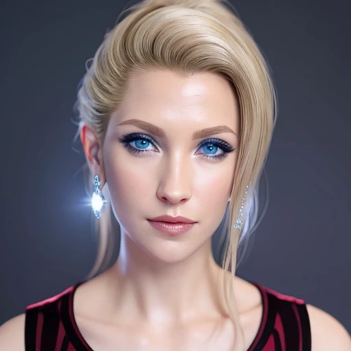 masterpiece,  Best quality,  1girl,  blue eyes ,  blond hair, earrings,  looks at the viewer, simple background, One, wearing a sex outfit