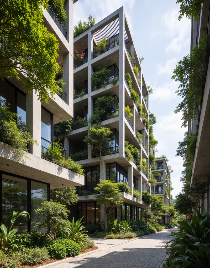 Give me a drawing of references to living from a volumetric architectural perspective but very much from the 21st century with ventilation and lighting that gives priority to vegetation within a dense and urban city with spaces typical of a Bogotá city with a human scale.