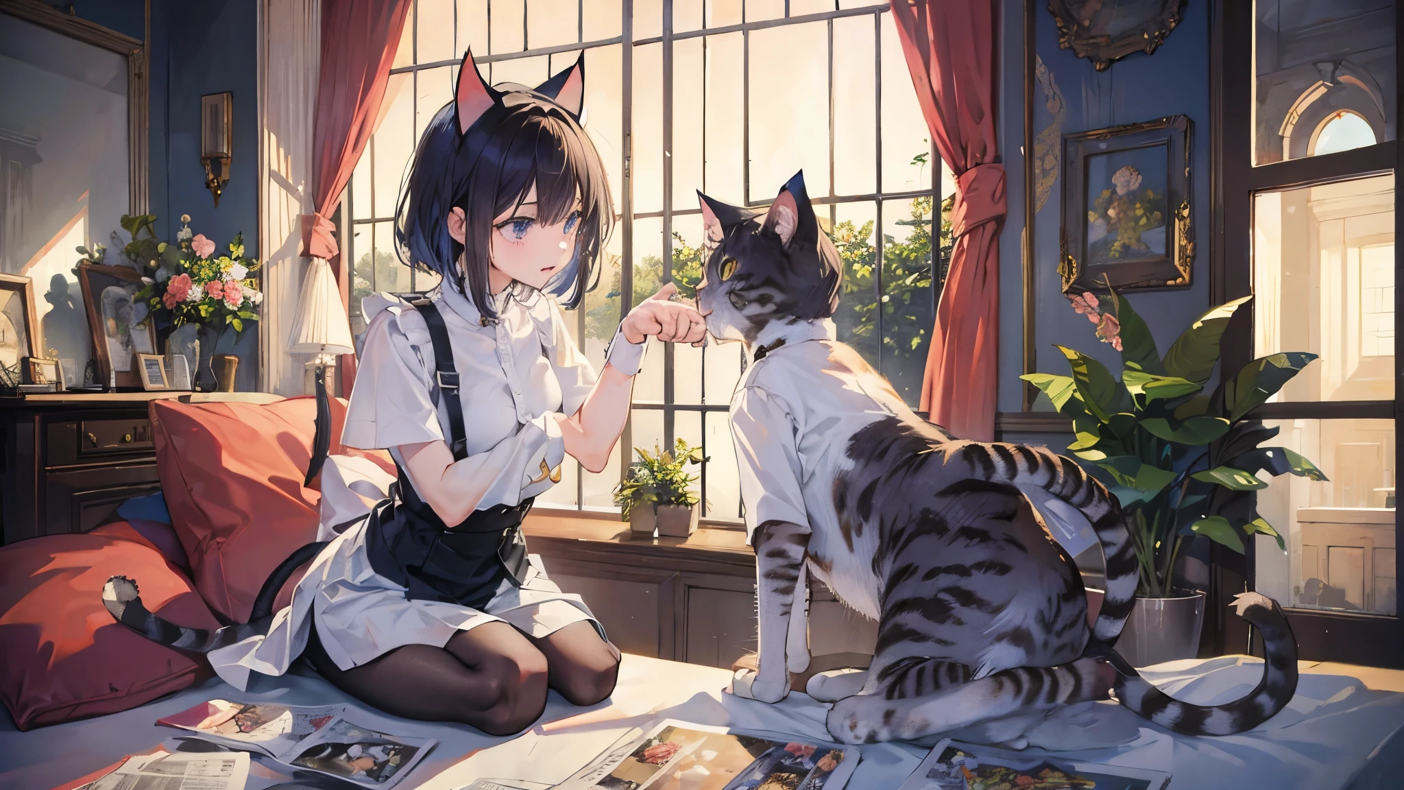 ((Best Quality)),( super high definition ),(Ultra-detailed),( Detailed Depiction),((Best Anime)),(A masterpiece),Sharpness,, ((cat:1.5)),round,Blissful,fun,Cute,