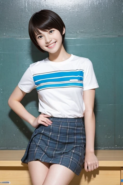 Best Quality、Masterpiece、 short hair、Short skirt、cute、Junior high ...