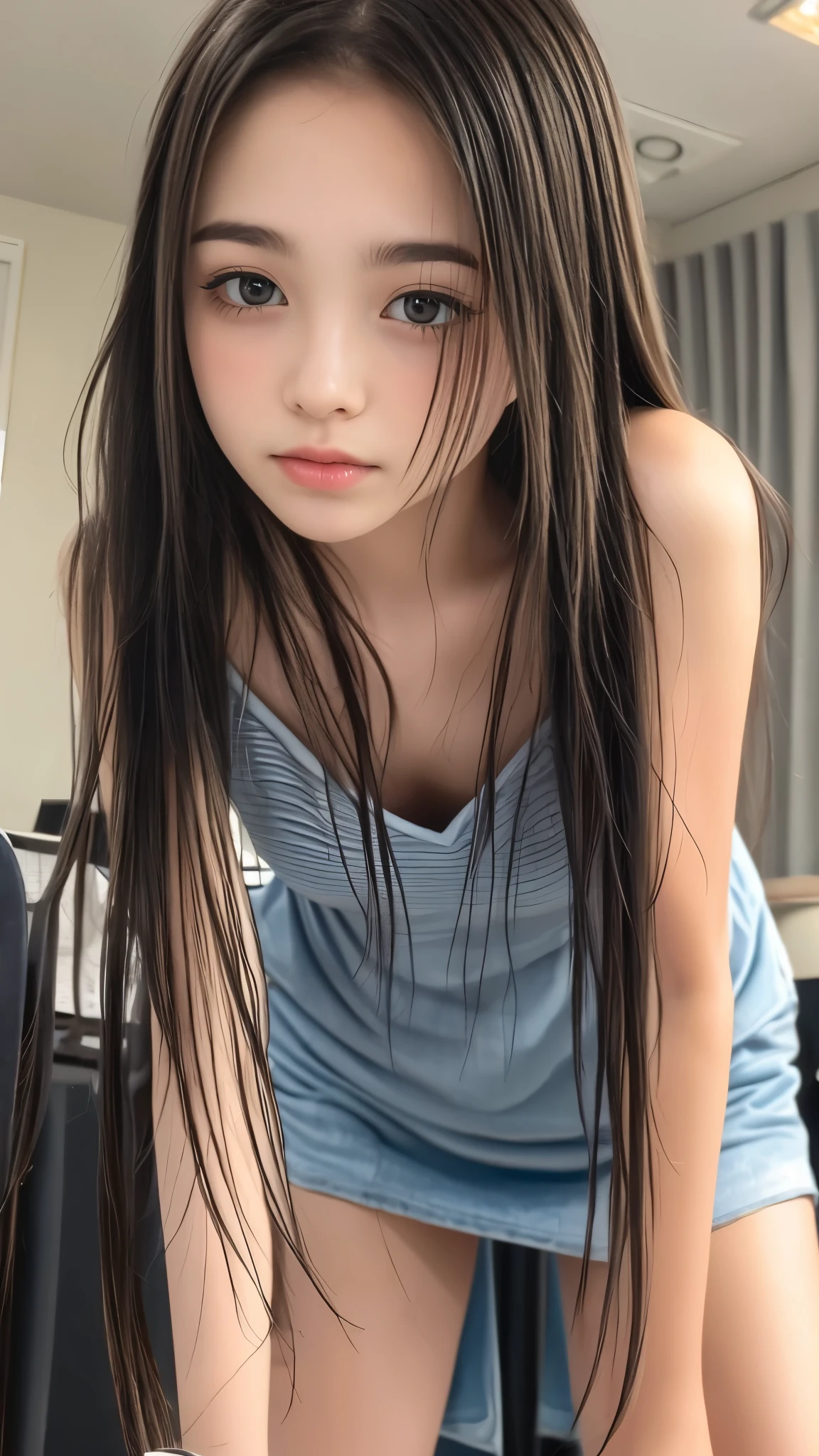 (Detailed hands:1.3, Perfectly right move:1.1), (((Beautiful girl masturbating, Photographed from the front))), ((( Slender and Beautiful Naked High School Girls))), (((Small breasts, Flat Chest))), Highest quality, super high definition, masterpiece:1.2, 8k, RAW Photos, ( detailed eyes and faces that resist tentacles:1.2, Professional photography), (Detailed hands:1.3, Perfectly right move), Small beautiful butt, ((I can see beautifully shaped female genitals)), ((Short and beautiful hair)), ( perfect anatomy:1.3)