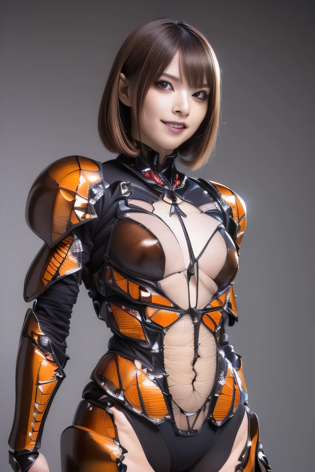 (high resolution,masterpiece,best quality,extremely detailed CG, anime, official art:1.4), realistic, photo, amazing fine details, all intricate, gloss and shiny,awesome many layers, 8k wall paper, 3d, sketch, kawaii, illustration,( solo:1.4), perfect female proportion,villainess, (fusion of dark brown cockroach and lady:1.4), (brown cockroach form lady:1.2), (brown cockroach lady:1.2), (fusion:1.2), (solo:1.4), (evil smile:1.2), muscular, abs, (cockroach brown exoskeleton bio insect suit:1.4), (cockroach brown exoskeleton bio insect armor:1.2), (brown transparency cockroach wing:1.4), (brown cockroach antennae:1.3),