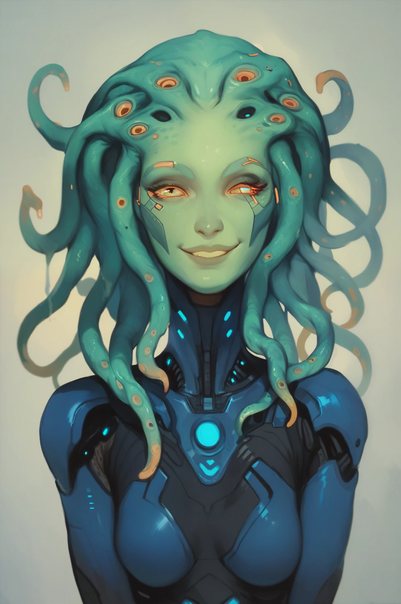 score_9,score_8_up,score_7_up,score_6_up,score_5_up, (mossacannibalis 0.7), alien girl, tentacle hair, blue color theme, futuristic clothes, wide smile, unique, masterpiece



