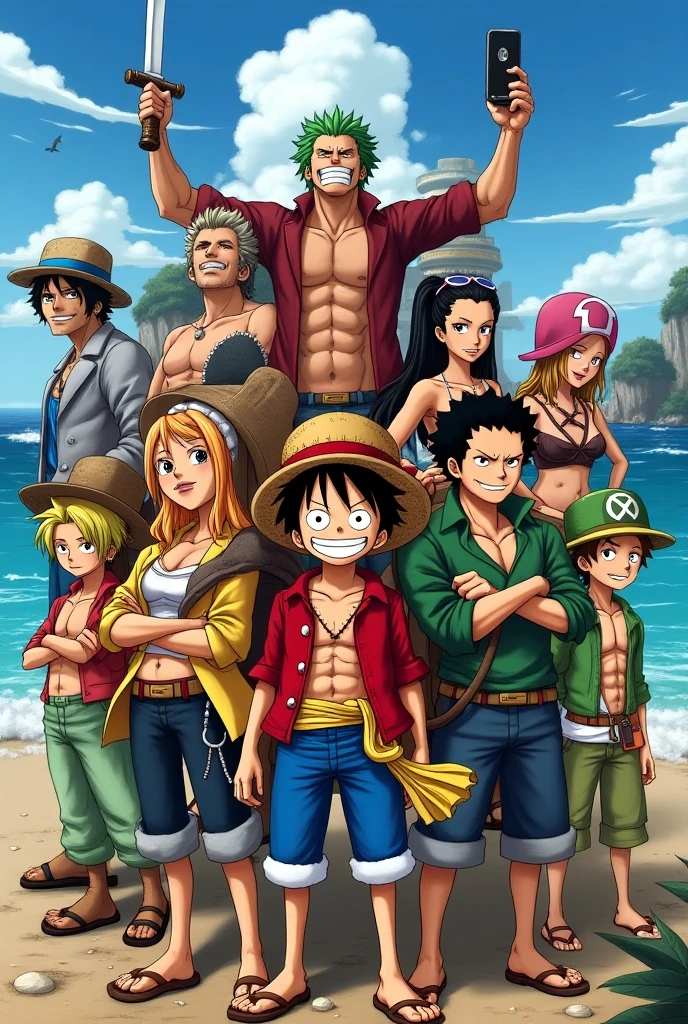 I want a really nice picture of the One Piece straw hats, I want them all like the anime 