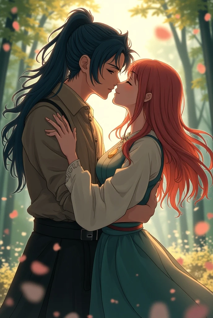 Boy, Girl,Dad,Mom,Family in love Hemp, leaf,?????????,???????? cone,((illustration)), colorful, wallpaper, energy, secret, magical environment, magical environment, magic wand, pages flying in the sky, omniscience, prediction of the future, understanding the past, frost magic, spells, red hair, long hair, --v 6