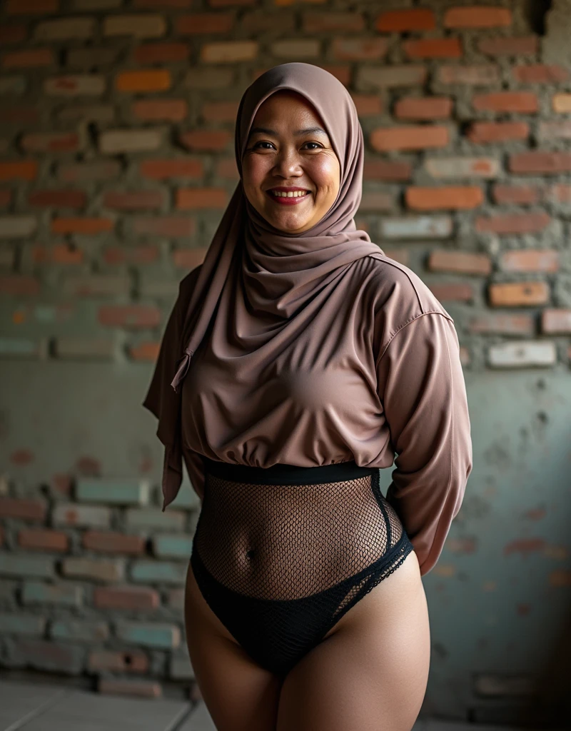 instagram photo, closeup face photo of 23 y.o, pale skin, (smile:0.4), hard shadows,  hijab,green panties, black bra, asian,