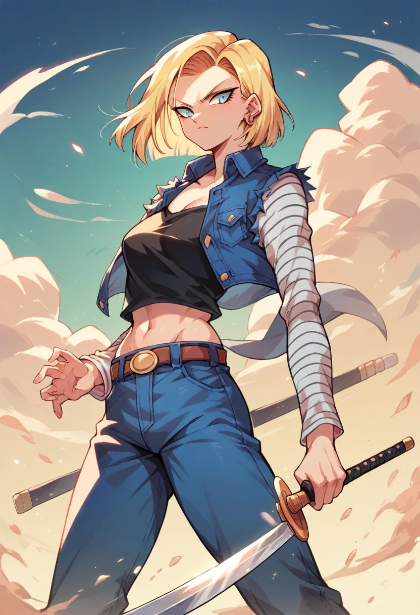 Android 18 Character Design Create Dragon Ball Z Android 18 in anime style wearing the yellow and ...