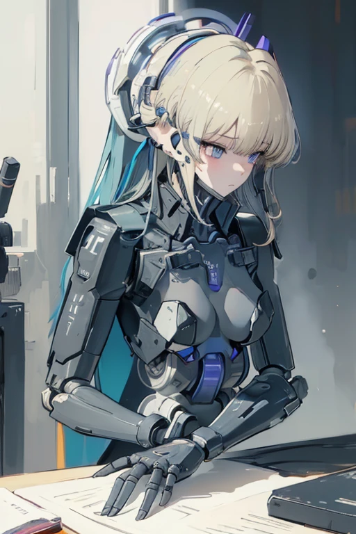 (masterpiece),(Highest quality),(Super detailed),(Best illustrations),(Best Shadow),(Absurd),(Detailed Background),(so beautiful), 16K, 8K, 4K,(Best Shadow),robotization,woman ,big bust,Robot Joint ,Metal skin,Black robot Suit,long hair,a black robot suit that covers the whole body,robot hand,cyber bodysuit,mecha head,(Detailed hands and fingers:1.2),Ball joint robot body,doll joint,beautiful face,beautiful robot girl,robotic eye,robotic hands,(no more human skin),android girl,cyborg girl,F cup, sexy body,(machine made joints:1.2),(machanical limbs:1.1),(blood vessels connected to tubes),(mechanical vertebra attaching to back),(mechanical cervial attaching to neck),no messy picture style,no emotion