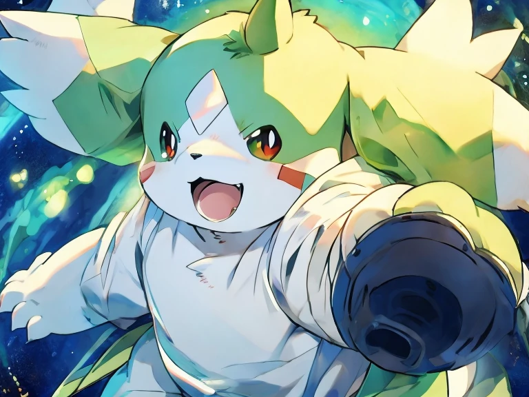 Gargomon、In anime style、High image quality、high quality、Dynamically、whole body