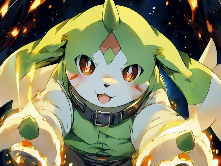 Gargomon、In anime style、High image quality、high quality、Dynamically、whole body