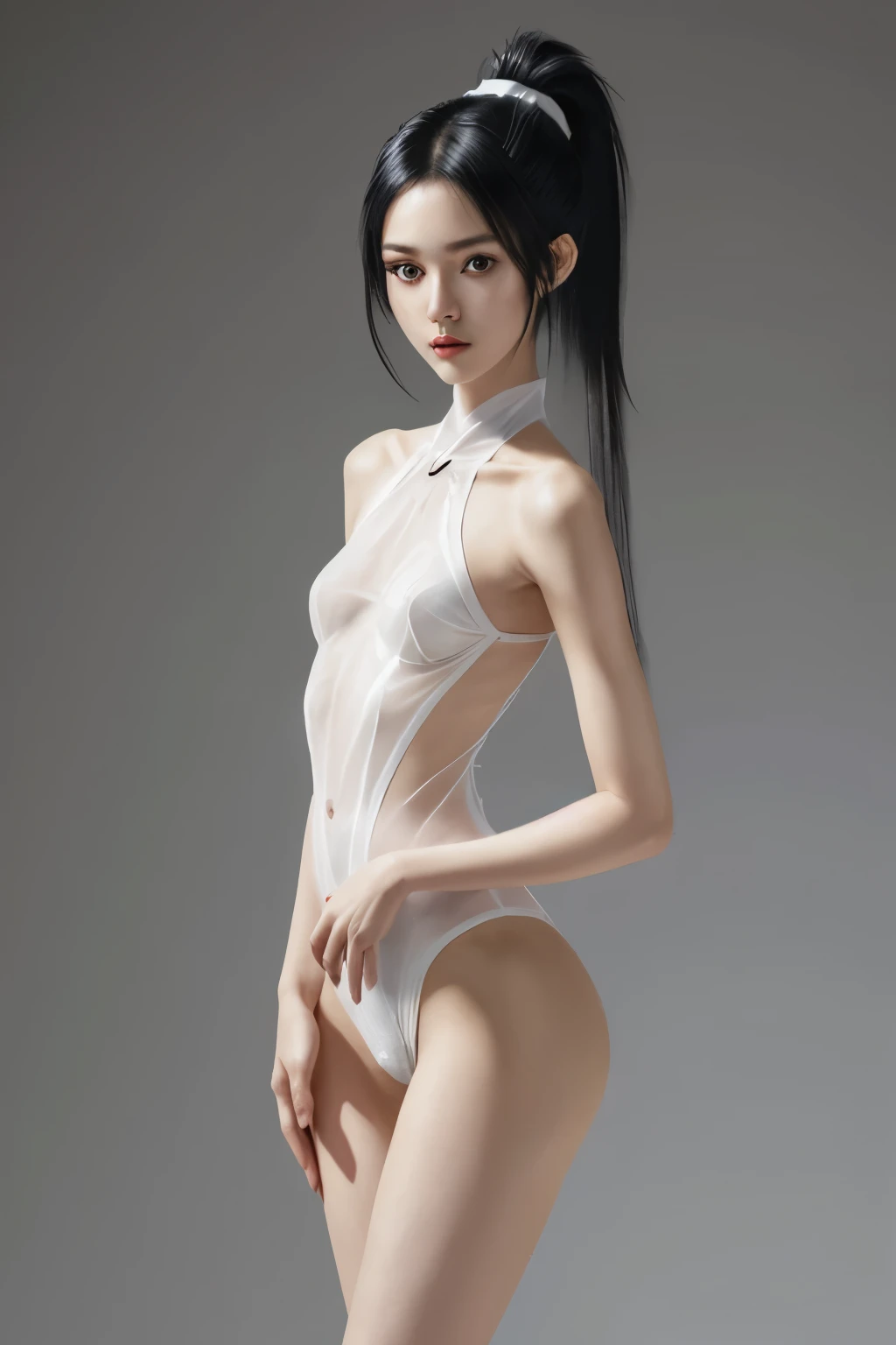 ((最大16K解像度のmasterpiece:1.6)), beautiful, Highest quality, Absolutely wonderful, high detail, Ultra-high resolution, masterpiece, Real, Realistic, The depth of the written world,
One elegant mature woman, Long black hair, beautiful顔, Highly detailed facial expressions, Gentle expression, Transparent white skin, Very delicate skin texture, Superb proportions, Anatomically correct body,
Elegant high leg swimsuit, snow-white color, Fine fabric texture、
Dark Gray Background,
Focus on the upper body,Close-up of face,