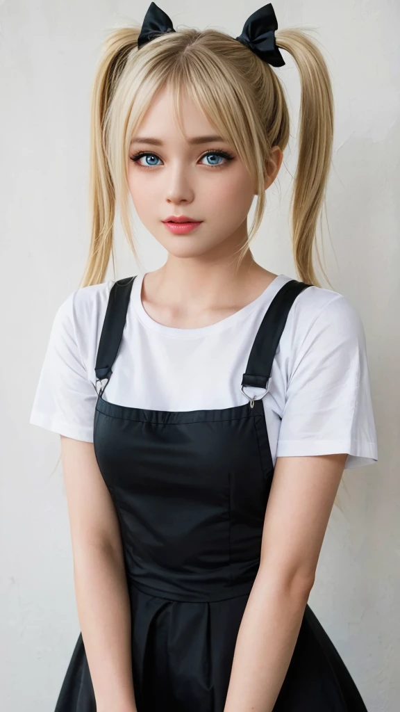 Marie Rose, light blue eyes, (best quality, ultra-detailed), (realistic:1.37), beautiful and detailed face, ultra-realistic texture, delicate face, delicate body, red lipstick, bright colors. High definition, 8k.