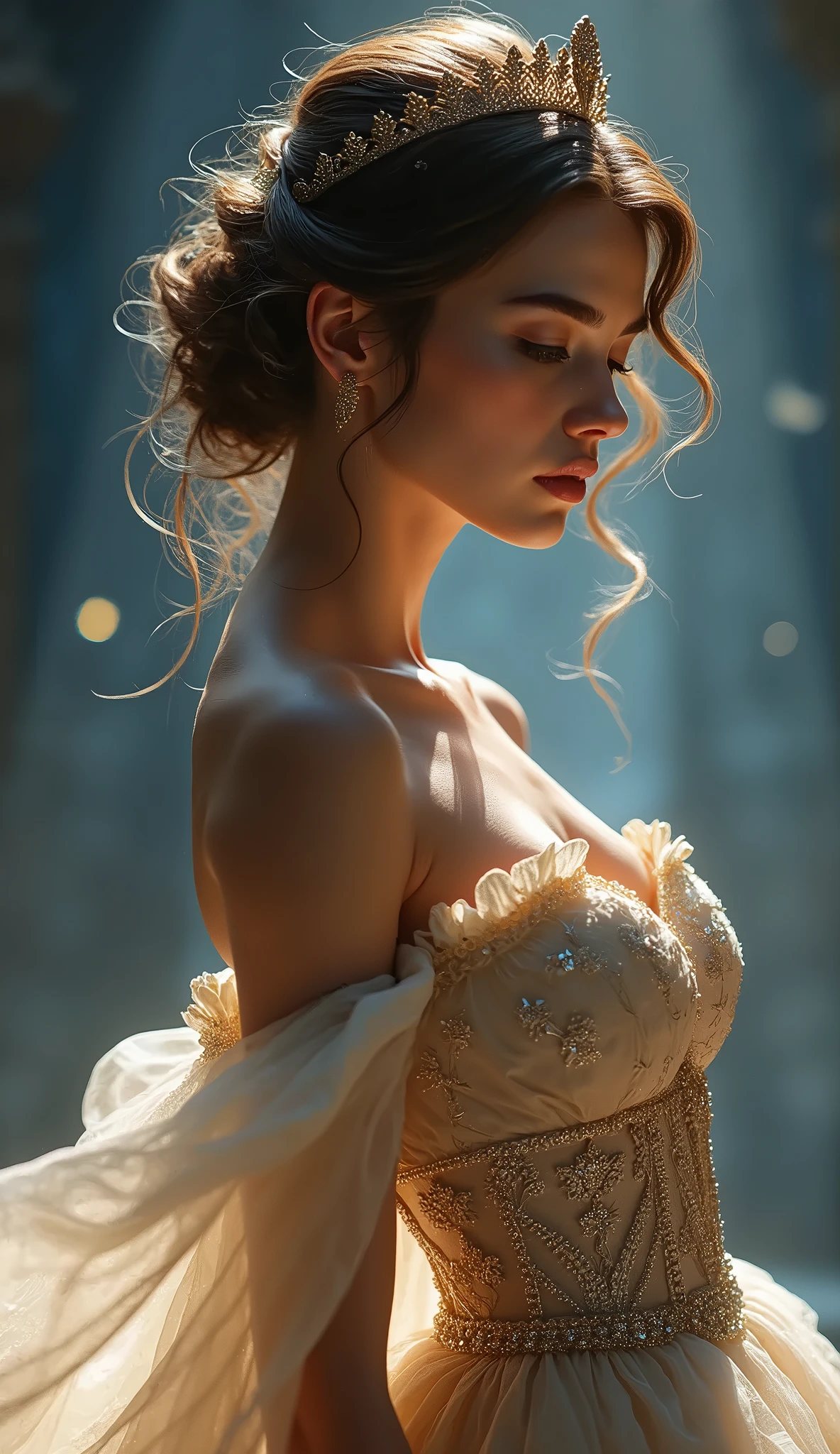 Sexy naked women in sleeveless party dresss