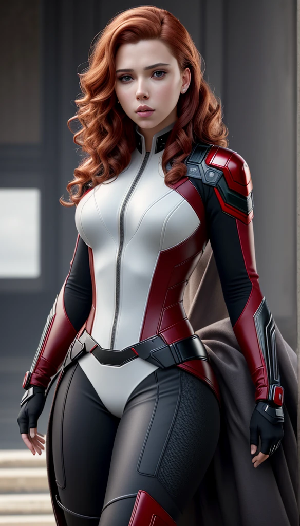 (chef-d&#39;œuvre), (meilleure qualité), (photoréaliste:1.3), 8K, Texture de peau détaillée, texture de tissu détaillée, Beau visage détaillé, détails complexes, Ultra détaillé, Scarlett Johansson, Black Widow dans le costume blanc de style Avenger End Game, cheveux roux raides, sexy, entièrement nu, tout le corps (corps pleine longueur:1.2)