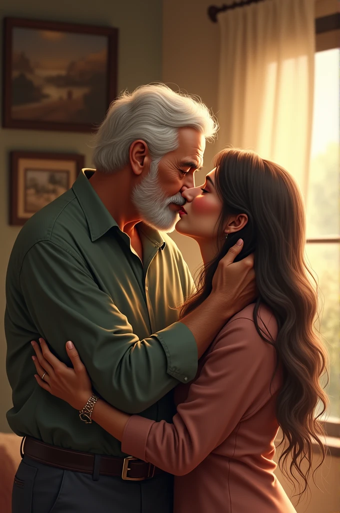father who is calming one women who is surprised and sad
