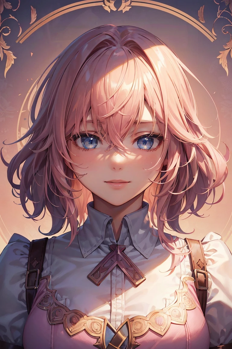  Lightning Portrait  ,   Final Fantasy  ,Pink Blonde, medium hair ,Light perm hair, Hair Curled on One Side ,let down&#39;s Bangs,Beautiful Blue Eyes,Beautiful High Nose ,  Fearless Face  ,smile,super high quality,super high quality,masterpiece, Trimmed hands,Cut your finger,Floral Frame , Decorative panel,  HUGE SEXY ,  Alphonse Mucha 
(masterpiece, Best Quality,  Kampala:1.4),  familiar ,  complicated details, 4K, Spread of color, Line art,   Fibonacci, Fantasy Candyland ,  Valentine &#39;Day, ハート型の Valentineチョコレートをプレゼント, Fantastic Morning  , Fantastic Morning  日,