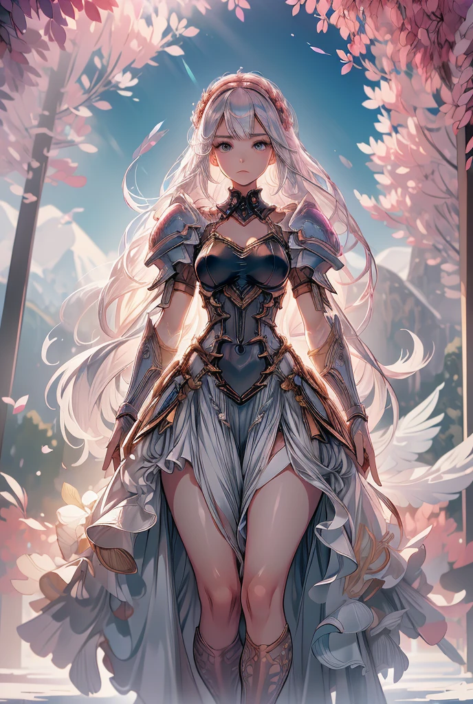 best quality:1.5), (ultra-detailed:1.5), (()), ((best quality)), (high resolution), (illustration), (an extremely delicate and beautiful), (ultra detailed beautiful face and eyes), 1girl, leaning forward sharp focus, ray tracing, 1girl, silky hair, multicolored hair, Whitehair(innercolorCherryblossom )background(sakura tree, day light), eye color(White pink, high definition,)inner eye (sakura),volumetric lightning, super_long_hair、have a weapon(katana)、naked looking_all(score_9:1.2), (score_8_up:1.2), (score_7_up:1.2),solo,Perfect anatomy,(one cute girl:1.3),(Line art:1.3),(Soft atmosphere:1.3),perfect anatomy,(A soft anime-style image capturing a delicate and ephemeral atmosphere),Enhance the anime screencap by adding a watercolor background, further elevating the dreamy and ethereal aesthetic. This scene, now rendered in 16k wallpaper resolution, merges the delicate beauty of the girl with pale skin and natural hair with a soft, lush watercolor landscape.The natural big breast  ,super intricately designed transparent super dress armor and her captivating eyes are set against a backdrop that mimics the fluid, blending colors of a watercolor painting, adding a layer of artistic depth and emotion. The perspective from above at a dutch angle, combined with the watercolor effect, creates a composition that feels like a floating, dream-like world, glowing aura around her are now part of a canvas that blends reality with imagination, inviting the viewer to step into a tranquil world of soft hues and poetic beauty, all encapsulated within a serene, BREAK,(best quality:1.3),(best masterpiece:1.3),(very aesthetic:1.2),(absurdres:1.2),newest,(intricate details:1.2),ai-generated,absurdres extremely detailed CG,depth of field,dynamic angle,dynamic pose、groin、
muscular female, fit, abs, leg muscles, arm muscle、