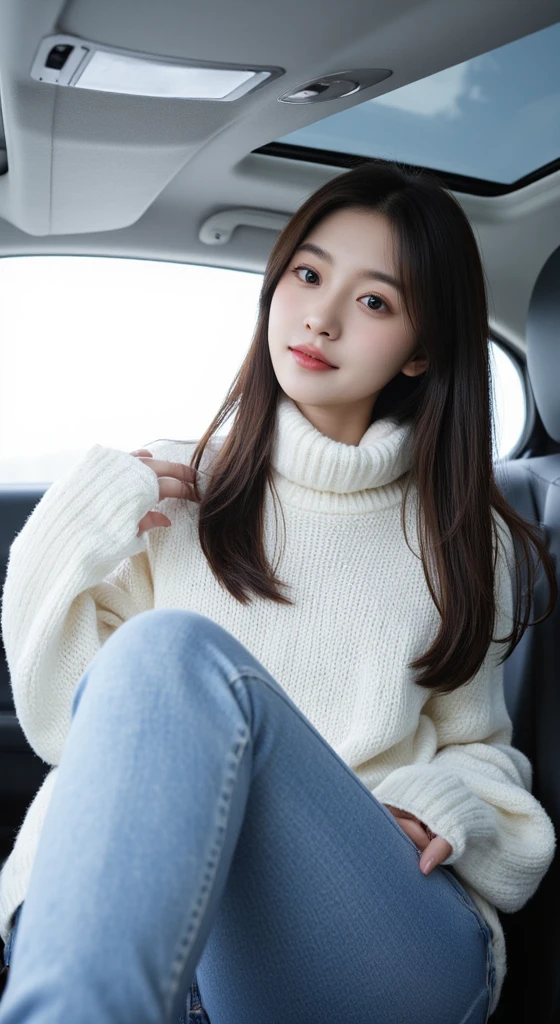 araffe woman sitting in a car with a white sweater on, asian girl with long hair, beautiful asian girl, gorgeous young korean woman, beautiful south korean woman, beautiful young korean woman, korean girl, gorgeous chinese model, ulzzang, chinese girl, very beautiful girl, young asian girl, asian girl, young and cute girl, beautiful girl model, cute beautiful