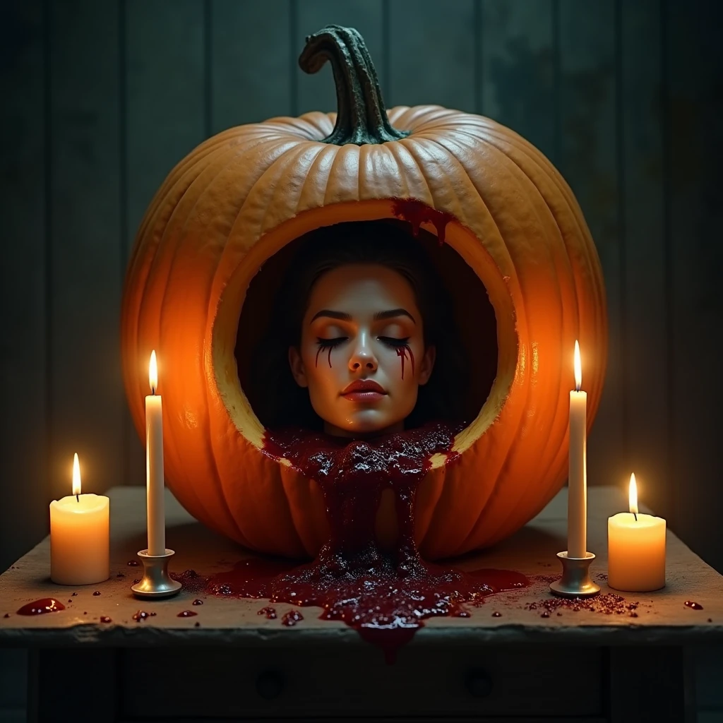 arafed with blood on her head sitting on a plate, blood dripping down the head, vomiting blood, inspired by Gottfried Helnwein, horror photo, wet dripping hair, scary horrifying satanic rituals, japanese horror movie footage, pale woman covered with blood, japanese horror, horror photography, bloody scene, puking blood, horror film still
