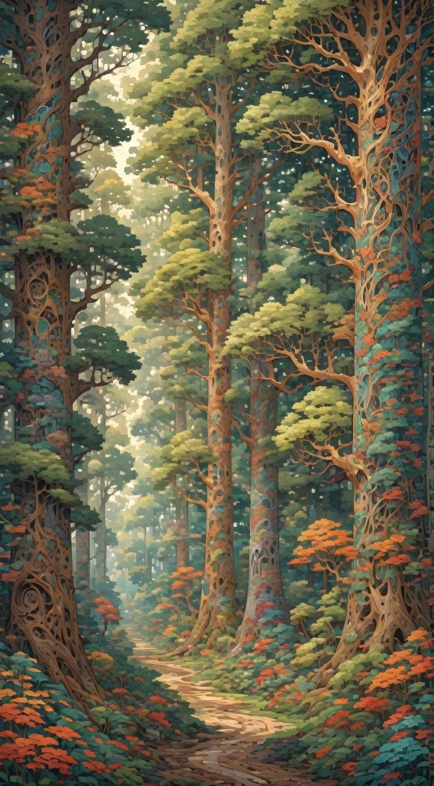 A forest with intricate Trees