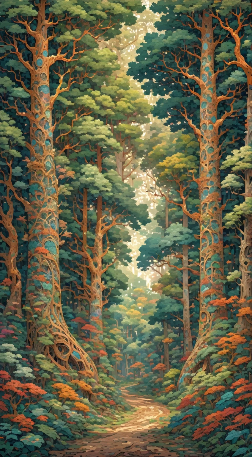 A forest with intricate Trees