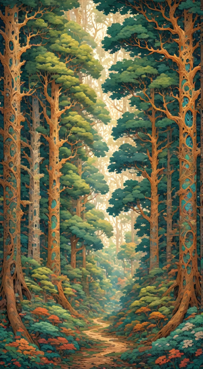 A forest with intricate Trees