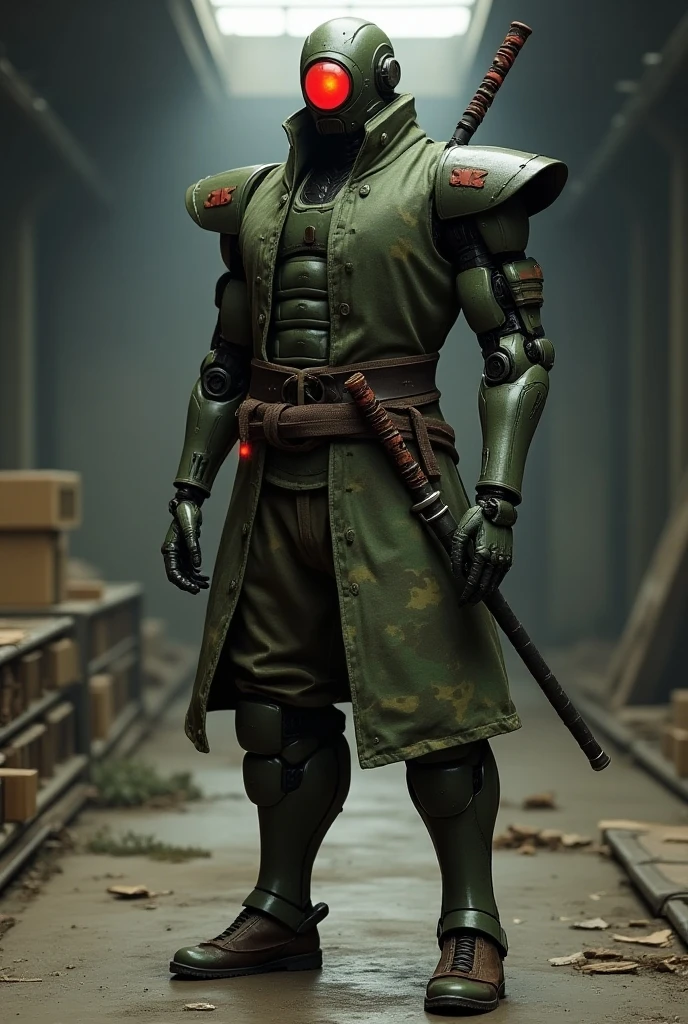 Content: A tall, brown-skinned man with a muscular frame stands confidently in a black military outfit. His short, spiky black hair complements his striking green eyes, which are filled with intensity. Scars mark his face, adding to his rugged and battle-hardened appearance. He wears black leather combat boots that enhance his imposing presence. His stance is firm and authoritative, exuding strength and determination.
Medium: Digital art, character illustration.
Style: Inspired by military-themed anime and video games, with a focus on realistic yet stylized details. The art style captures the essence of a seasoned soldier, combining elements of anime character design with a gritty, realistic touch.
Lighting: Dramatic lighting with strong contrasts to highlight the man’s muscular frame and the details of his military outfit. Shadows play across his scars and facial features, emphasizing his rugged appearance.
Colours: A monochromatic palette dominated by shades of black and dark gray, with subtle highlights to bring out the textures of his outfit and the green of his eyes.
Composition: A full-body shot with a 50mm lens, focusing on the man’s imposing figure. The background is simple and dark, ensuring that the focus remains on his powerful presence and detailed design.