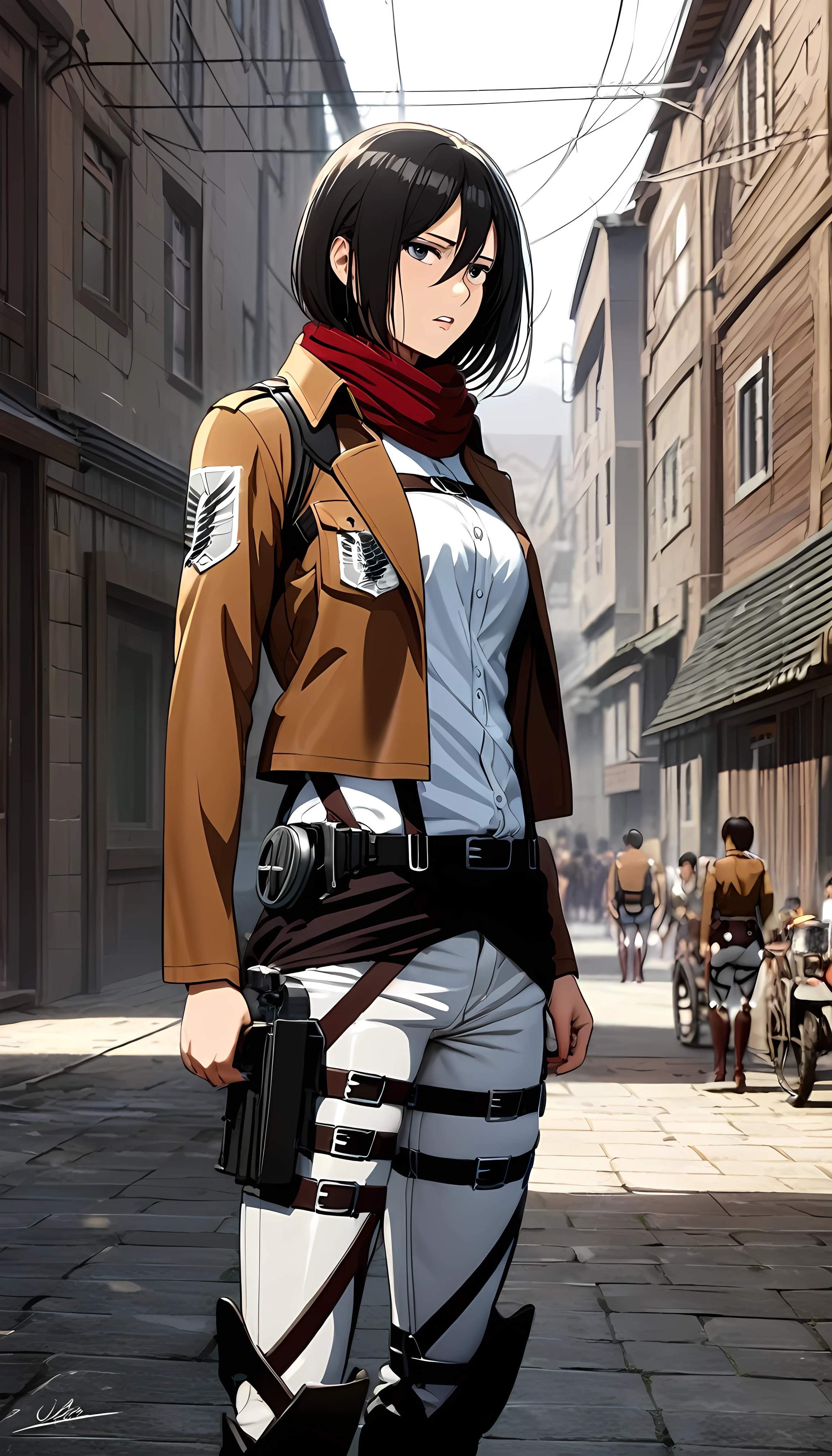 (((Mikasa from Shingeki no Kyojin))), ultra detailed, anime, accurate, stylish.