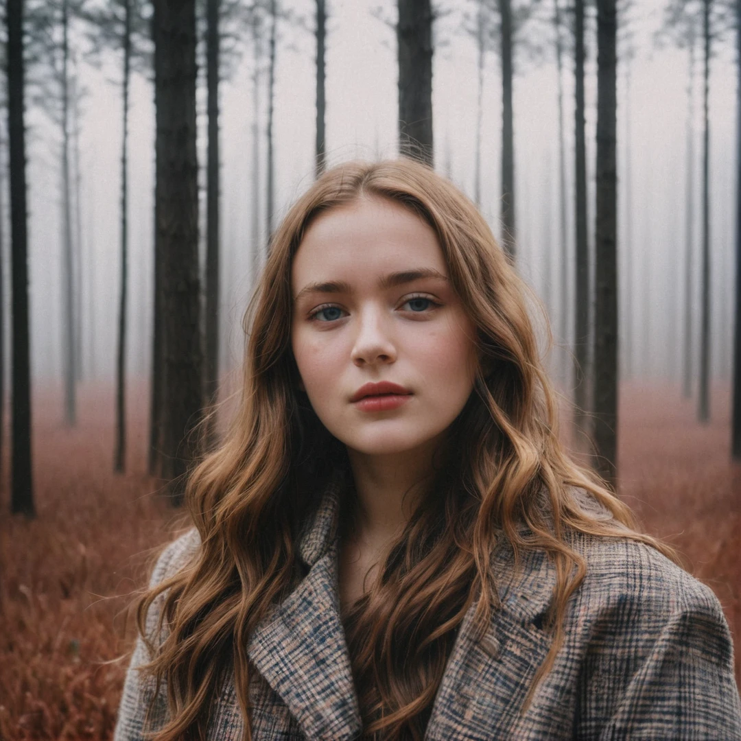 close-up headshot of ((ohwx woman)), ,a girl standing alone,  dark night, film grain, depth of field, analog film style, vivid color, 1girl,  upper body,
(looking at  the viewer:1.2),
long hair, blond,   plaid skirt, fog, (night, dark, dark photo, grainy, dimly lit:1.3),  best quality, high quality, (realistic), (absurdres:1.2), UHD, ultrarealistic, noise,
soft skin,  (flying butterflies:1.2),
long messy hair,
film grain, depth of field, analog film style,
editorial photo,  woman,
(best quality:1.2), absurdres, BLOOM, fog,
shot on Fujifilm Superia 400, Short Light,  32k, cinematic composition, professional color grading, film grain, atmosphere, wondrous, very sunny,
motion blur, only his face, face close up, open face, 