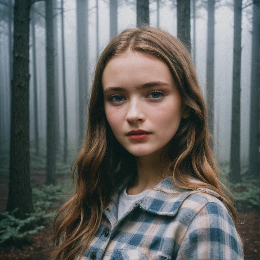 close-up headshot of ((ohwx woman)), ,a girl alone, dark night, film grain, depth of field, analog film style, vivid color, 1girl,  upper body, only her face
(looking at  the viewer:1.1),
long hair, blond,   plaid skirt, fog, (night, dark, dark photo, grainy, dimly lit:1.3),  best quality, high quality, (realistic), (absurdres:1.2), UHD, ultrarealistic, noise,
soft skin,  (flying butterflies:1.2),
long messy hair,
film grain, depth of field, analog film style,
editorial photo,  woman,
(best quality:1.2), absurdres, BLOOM, fog,
shot on Fujifilm Superia 400, Short Light,  32k, cinematic composition, professional color grading, film grain, atmosphere, wondrous, very sunny,
motion blur, only his face, face close up,