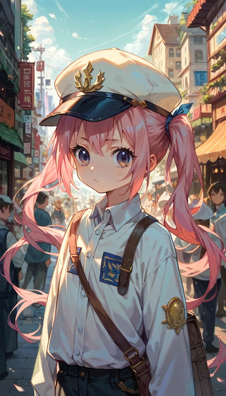 masterpiece,  hat,  very detailed ,  maximum resolution , Realistic textures,  Anime Style, Thick line, background, Riverside, From the series Tensei shitara Slime Datta Ken, milim nava, ****, Double ponytail, Pink hair, I&#39;m floating, Blushing,  blue eyes , , black eyes of different colors,  Middle Breasts, Nude,  naked , Open your legs wide, Break the vagina,  milk flowing out of the pussy hole , Milk spills all over the body