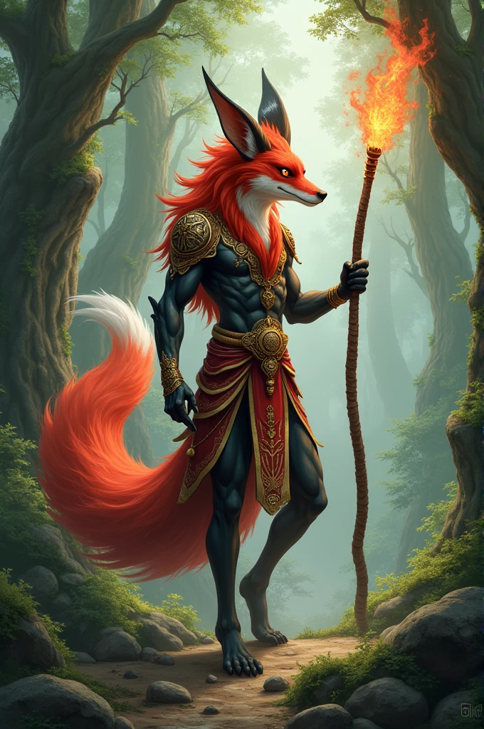 Homme renard avec écrit floufyteam avec des renard fantastique