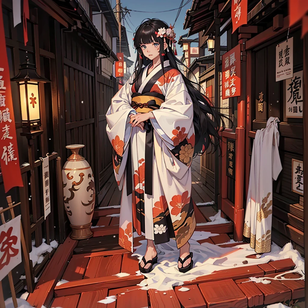 (((flat art)))、(((kimono、The precincts of a shrine with Japanese red torii gates covered with snow、 fur_trim, , Long-sleeved kimono))),maple、(((Flat Art)))、Sword Art,(((A girl with long, straight black hair,blunt bangs))), very long hair ,, (masterpiece、Best Quality、Best Quality、Official Art、 beautiful 、aesthetic:1.2)、 , Plain Background, White background,  fantasy, detailed  fantasy,Beautiful Face,  beautiful eyes,  dark color, Center of chest (A little big), Beautiful Skin, cute, very delicate and beautiful , ( beautiful 細部までこだわった顔:1.0), (detailed Deep Eyes), Deep Eyes,  Shiny Skin , Portraiture, , young, ,{{ Beautiful Finger Details }}, hair, A moderately beautiful chest:1.0,(masterpiece:1.2), Best Quality,  Kampala,  Kampala,  perfect face, Japan&#39;s Heian Period , Priestess Girl, Fox Mask , (Round eyebrows) , kimono ,  Snow Is Falling  , Steamy breath , Kagura Dance , passion , Drinking Amazake  , I&#39;m a drinker , ,(((maple)))