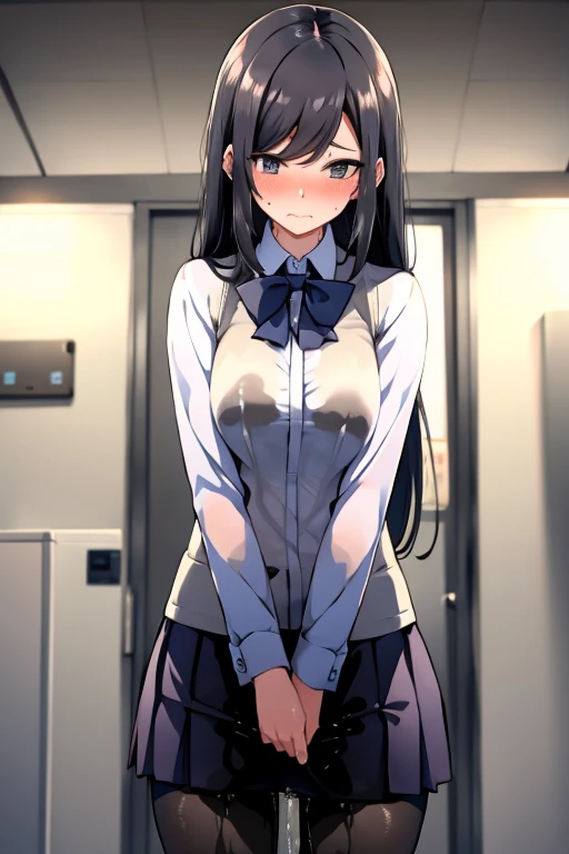 masutepiece,Best Quality,超A high resolution, 8K,Professional Lighting, Photon mapping, Teleportion, analogue,  handdraw,  Anime Face,  NSFW,  4 girls,   (seminude:1.2),Looking away, navy pleats skirt,  White socks, ((Locker Room:1.5))、(flat chest:1.2)、bra very、NSFW、The upper part of the body:1.8